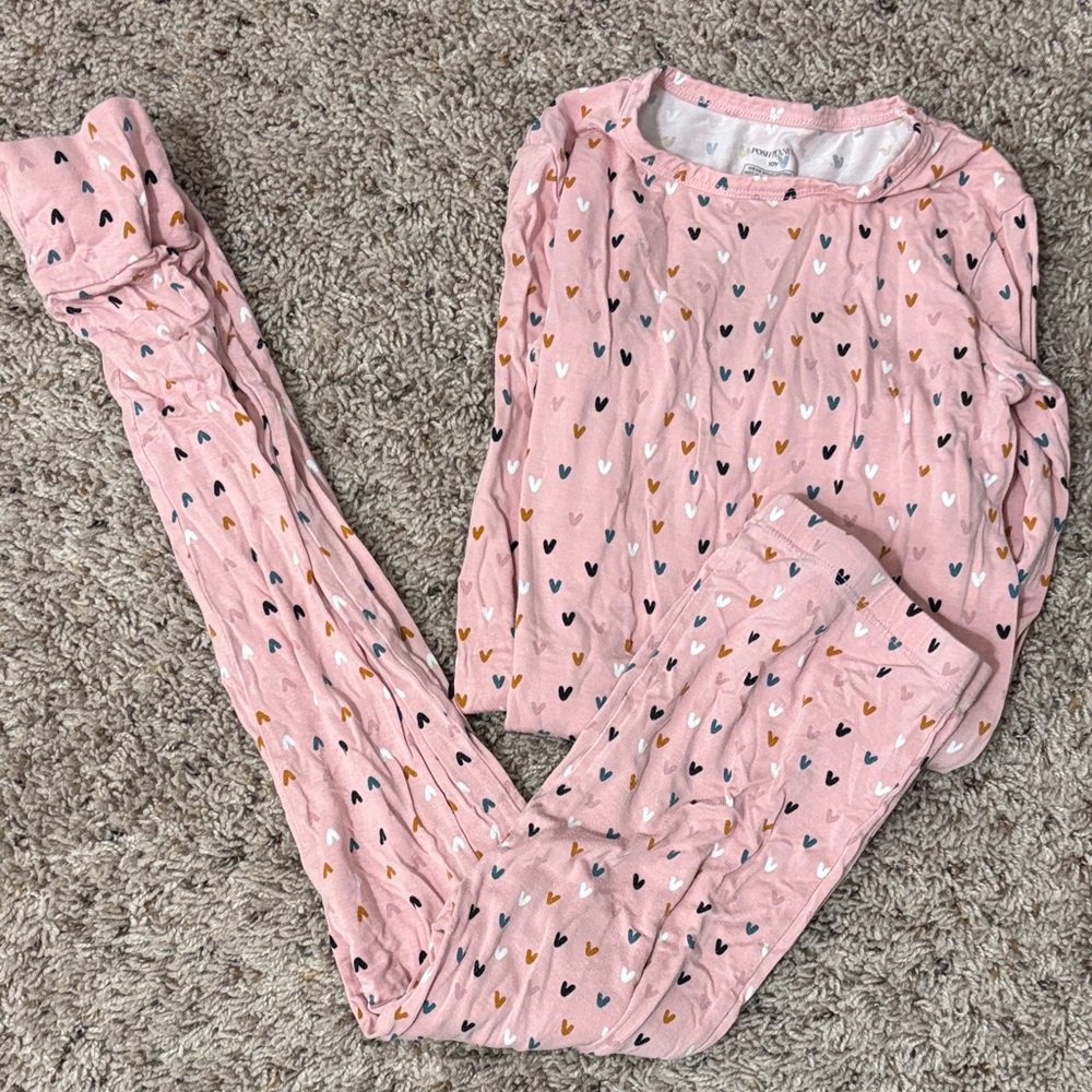 Posh Peanut Pink Heart Kids Pajama Set